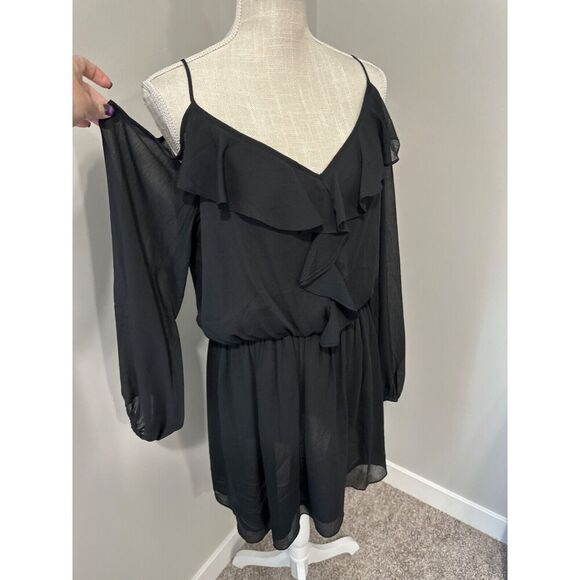 NWT Boston Proper Womens Dress 12 M Ruffle Fairy Vamp Witchy - Picture 1 of 7